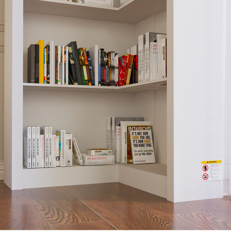 188.5cm H x 81.3cm W Corner Bookcase
