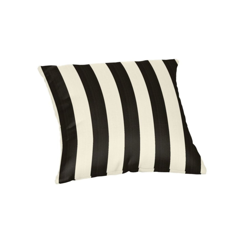Casual Cushion Stripe Sunbrella® Fabric 1-Piece Indoor/Outdoor Square Throw Pillow, 20"W x 20"L, Maxim Classic, 20"H x 20"W