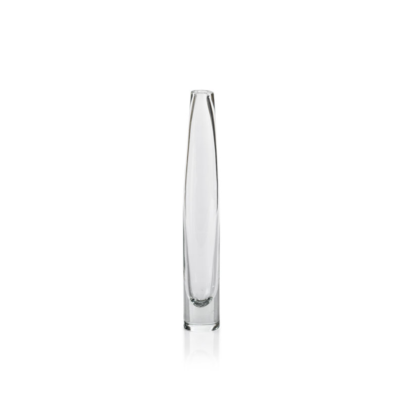Vase de table en verre Layden, Transparent, H 17 po x l 2,5 po x P 2,5 po