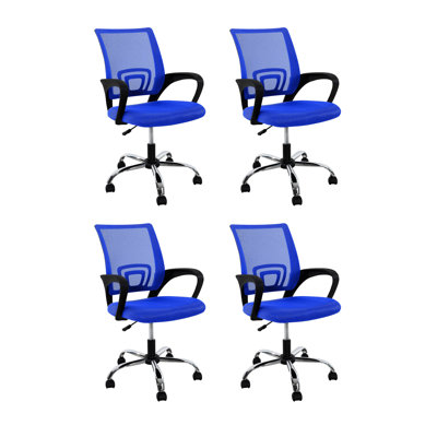 Julieann Ergonomic Office Chair Height Adjustable Small Desk Chair , Mesh Home Office Chair, Swivel Computer Chair with Armrest- Pair of 4 by Williston Forge