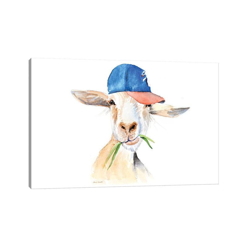 Cool Goat by Lanie Loreth - Wrapped Canvas Painting, 20.32 cm H x 30.48 cm W