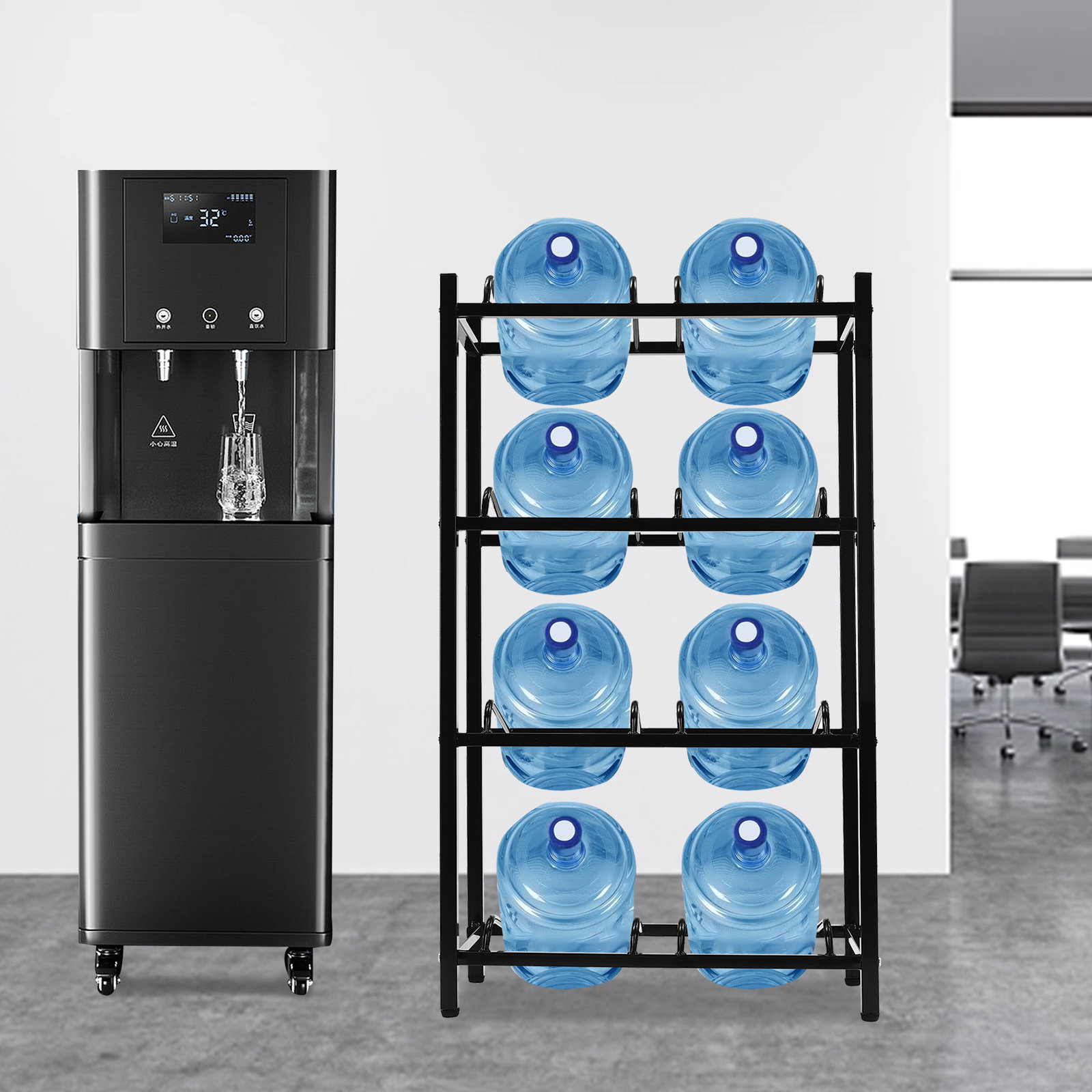 Rebrilliant Mahi 42" x 24" 4 Tier Water Jug Rack Heavy Duty Water Jug