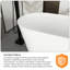 Baignoire autoportante 67 po en acrylique blanc