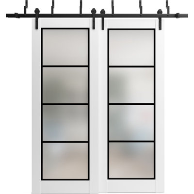 Panelled Wood Finish Barn Door