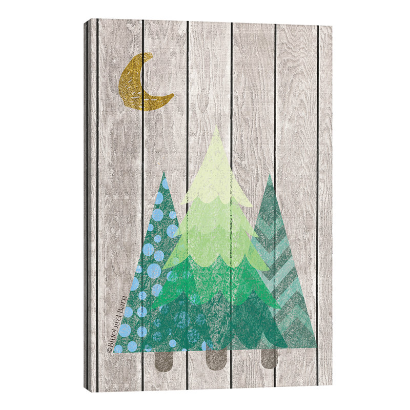 Whimsical Trees Under The Moon by Bluebird Barn - Wrapped Canvas Painting, 66.04 cm H x 45.72 cm W x 1.91 cm D