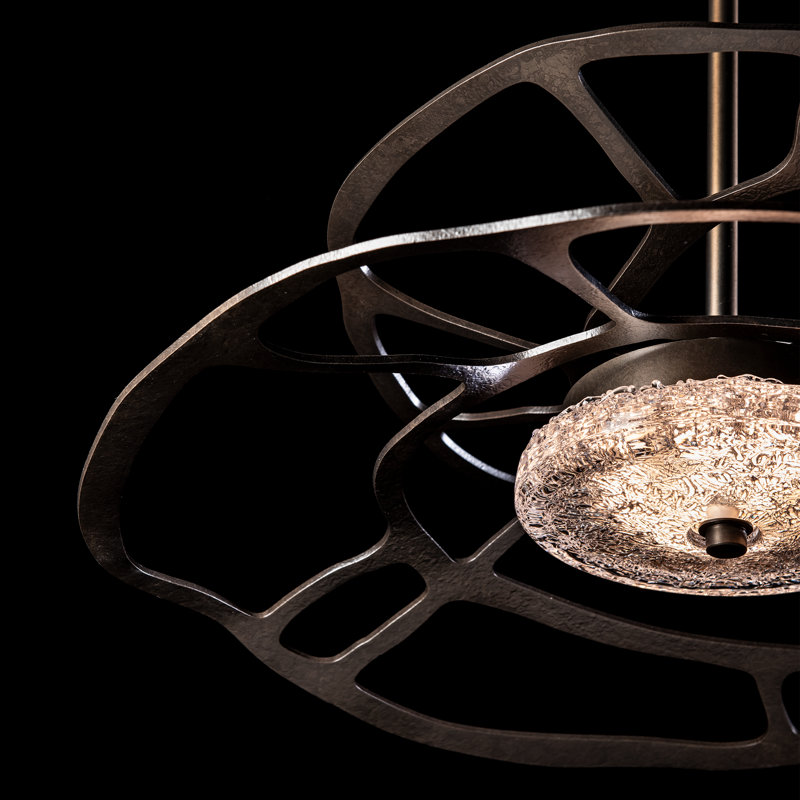 Muse LED Pendant, Dark Smoke, 5.2" H x 23.1" W x 23.1" D