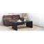 Table basse 47,2 "en bois massif sculpté - aspect fabriqué à la main avec panneaux latéraux ornés