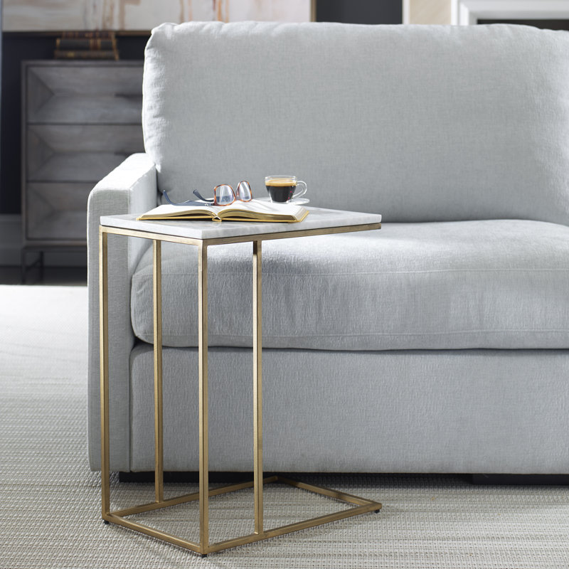 Clinton Marble End Table, Brass