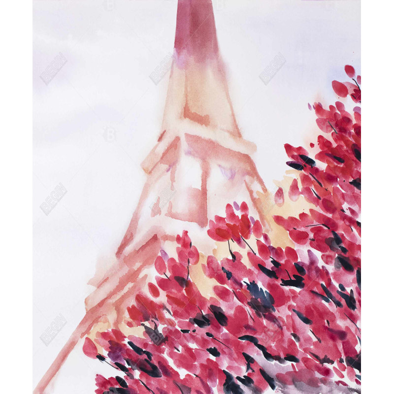 Pink Eiffel Tower Canvas | Romantic Bedroom Home Decor