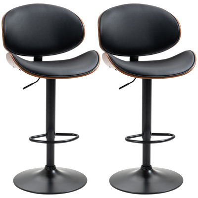 Homcom Swivel Upholstered Adjustable Height Counter Stool with Metal Frame