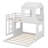 Wooden Bunk Bed, Loft Bed With Playhouse, Farmhouse, Ladder And Guardrails-2132699179