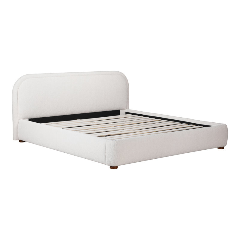 Shonda Upholstered Low Profile Platform Bed, Oatmeal, King