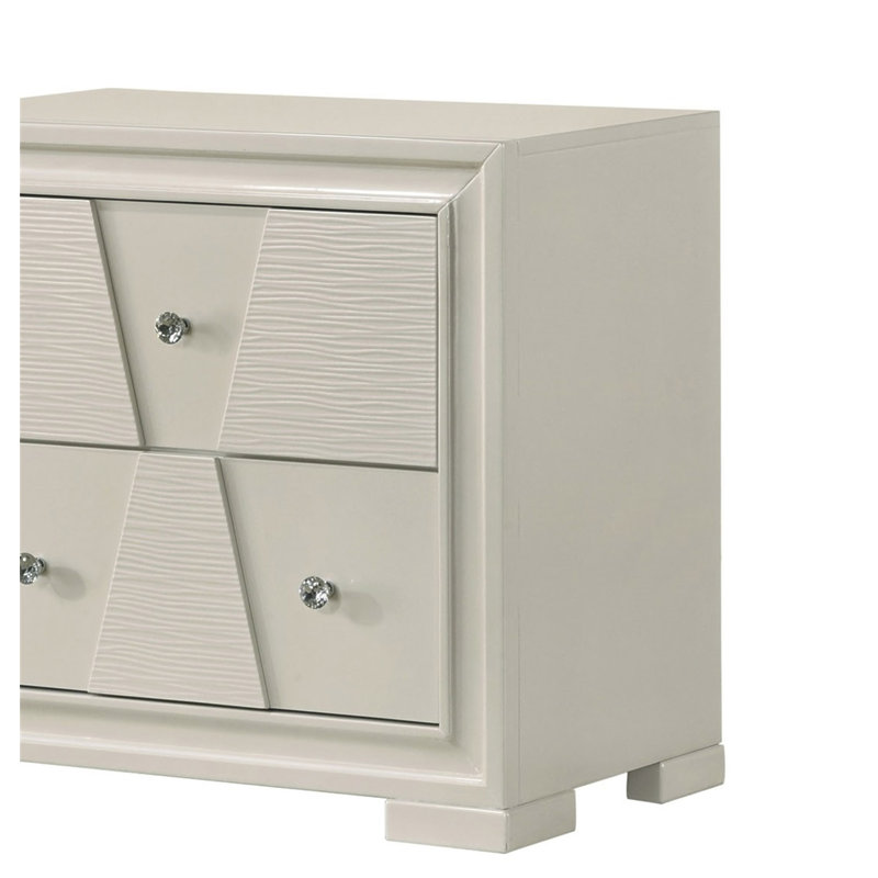 Mobilier de chambre à coucher avec pattes trapézoïdales texturées et table de chevet anglaise