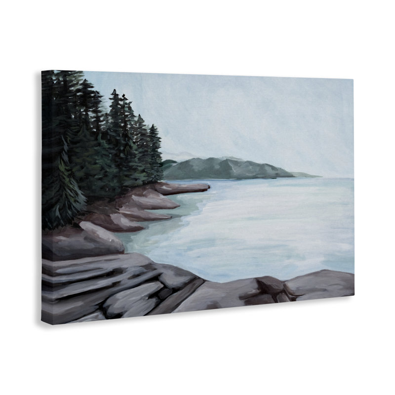 Rocky View of Coast Canvas, design by Jelena Petric, 16" H x 24" W