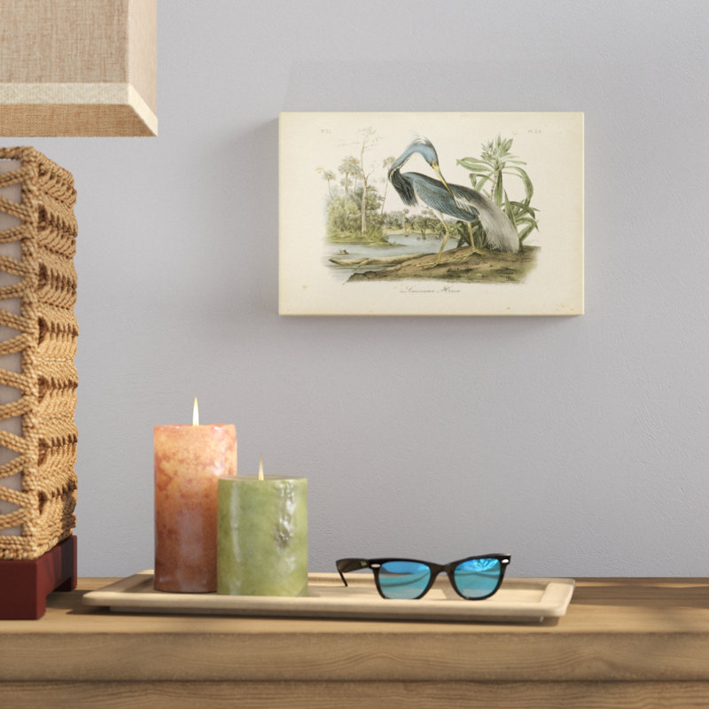 Louisiana Heron, peinture sur toile, H 8 po x l 12 po
