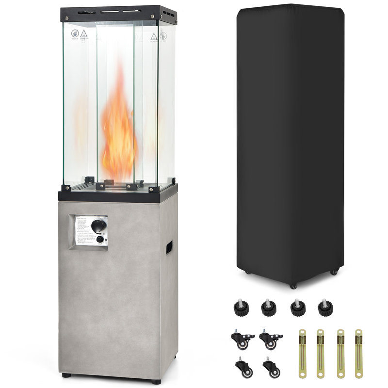 Akiba Propane Standing Patio Heater, Grey