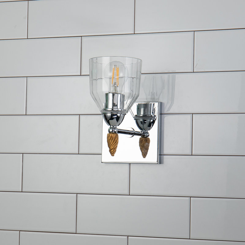 Fun Finial 1 Light Wall Sconce In Chrome, Chrome/Gold