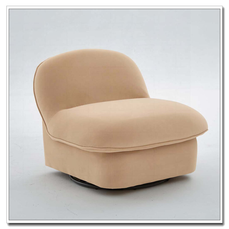 Fauteuil d'appoint pivotant en velours, Kaki