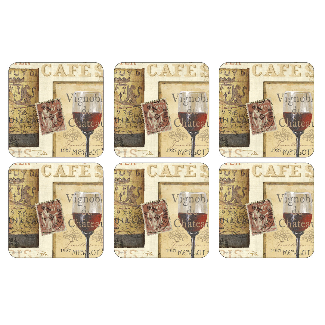 Pimpernel French Cellar Coasters 4"X 4" (Set of 6) Pimpernel
