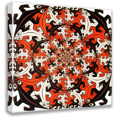 Smaller and Smaller by M.C.Escher Gallery Wrapped Canvas