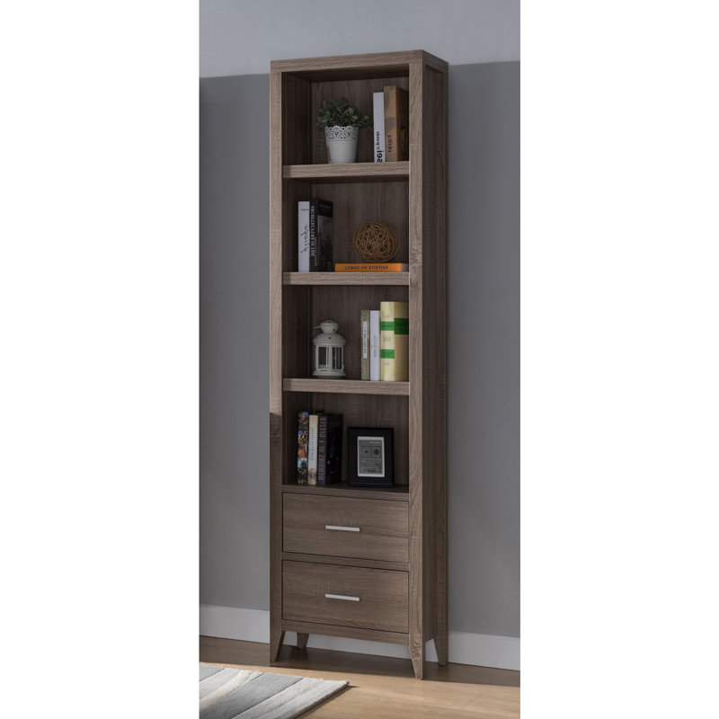 Particle Board 82'' H Media Cabinet, Dark Taupe
