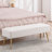 44" Wide Modern Tufted PU Leather Bedroom Bench Upholstered Entryway Bench with Metal Leg-91336352