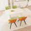 63-inch clean white MDF dining table with green PU chairs, seats 4-8, medieval modern style for kitchen and home