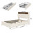 Upholstered Storage Bed with 3 Drawers & LED Light-12746641-15158265