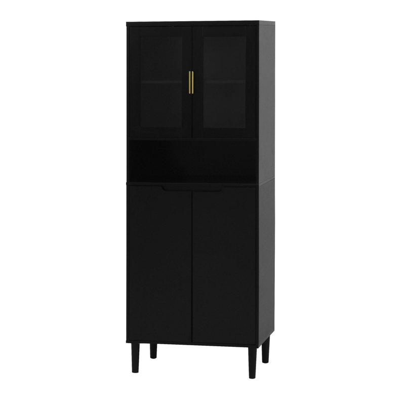Armoire de rangement 4 portes, Noir