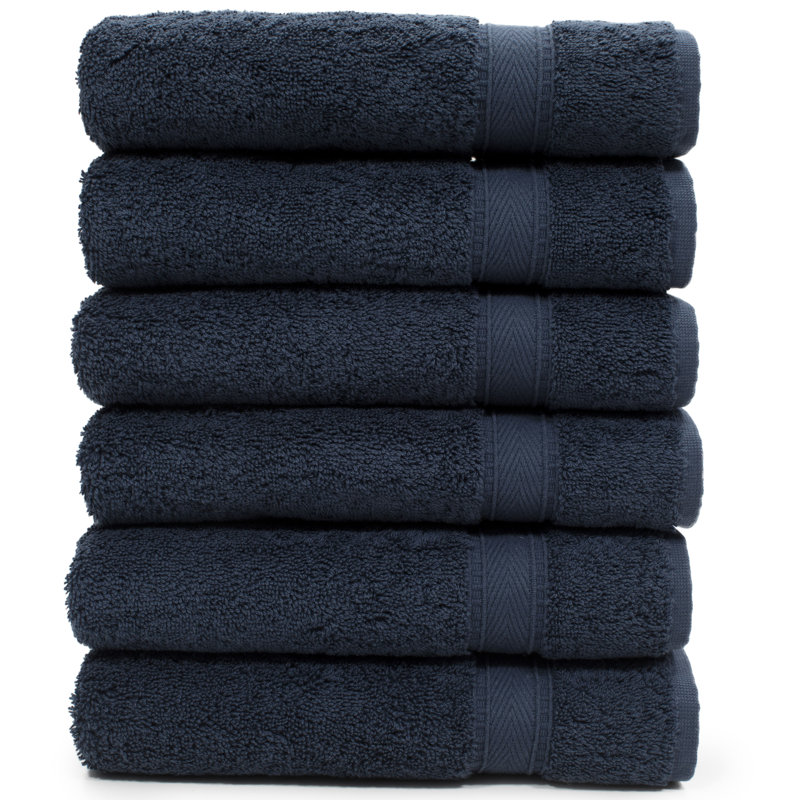 Essuie-mains en coton Sinemis, Bleu marine