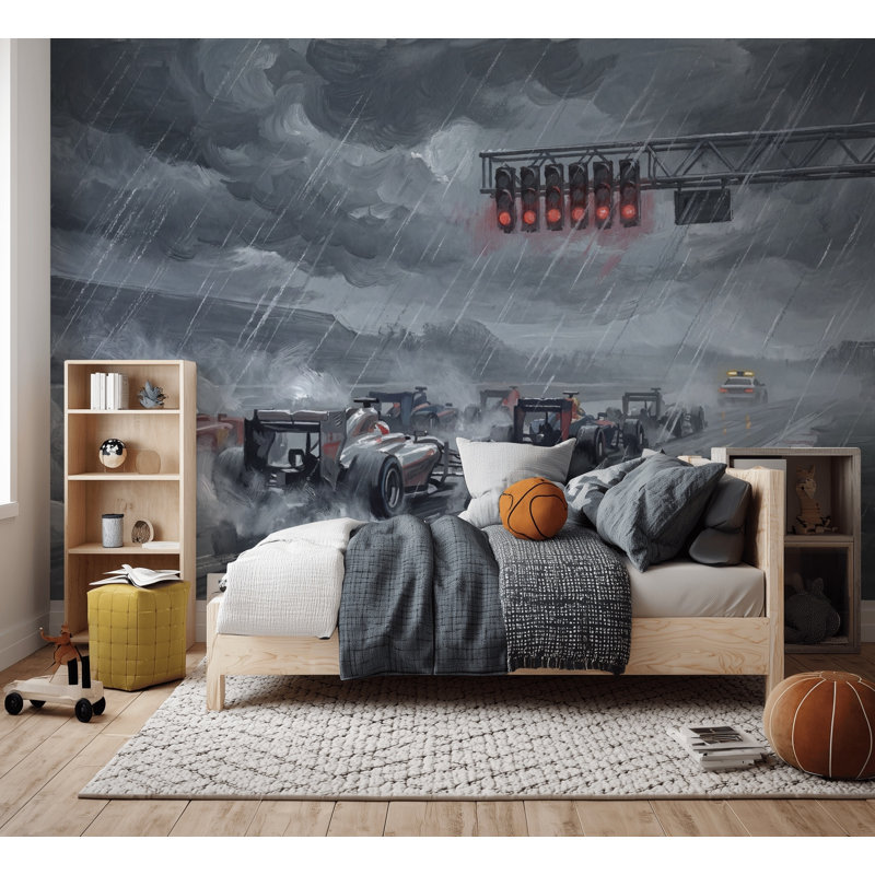 Décoration murale amovible Formule Racing Cars, 160 po x 108 po, Peler et coller