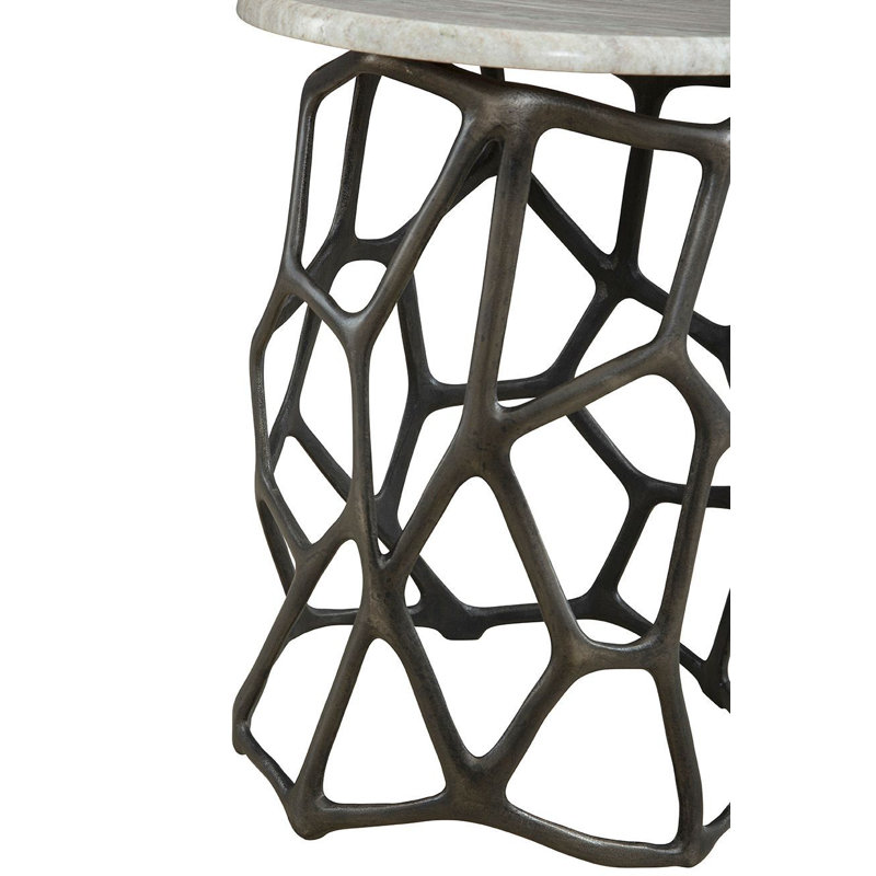 Short Sebastian Aluminum End Table, Deep Grey