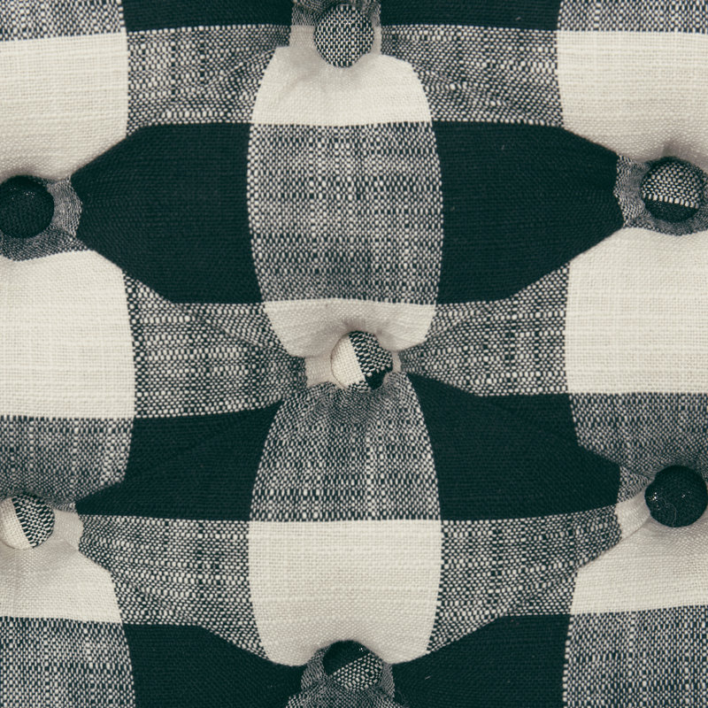 Darren Storage Bench, Black and White Plaid Woven