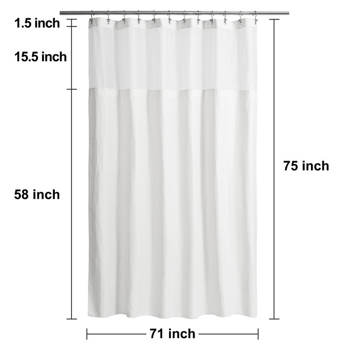 Latitude Run® Harnage Shower Curtain with Hooks Included and with Liner ...