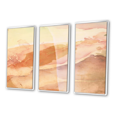 Serenity In Rasberry Blush IV - Ensemble d'art abstrait sur toile à encre liquide abstraite