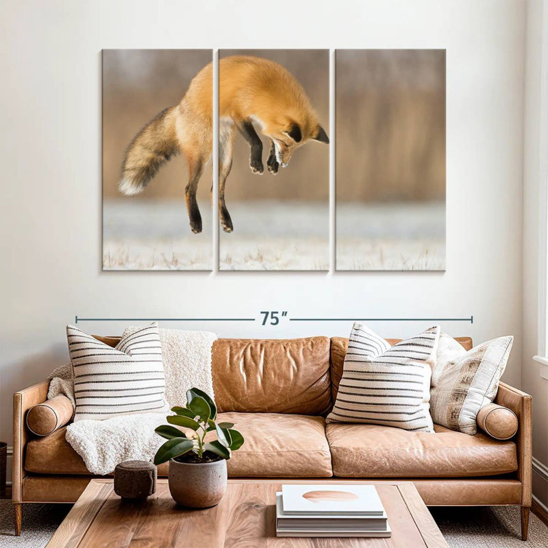 Brampt Jumping Red Fox, 42" H x 65" W