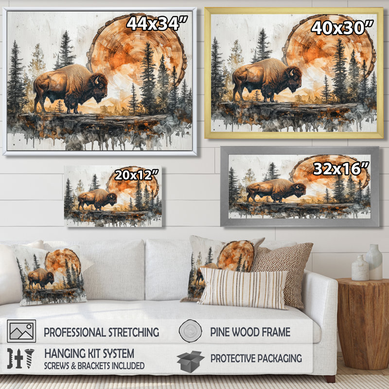 Giovannie - Animals Large Wall Art, H 30 po x l 40 po, Cadre flottant, Noir