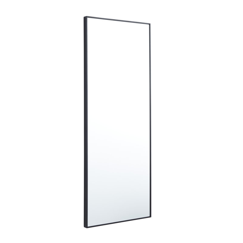 Cloe Wood Wall Mirror, Black, 36" x 14"