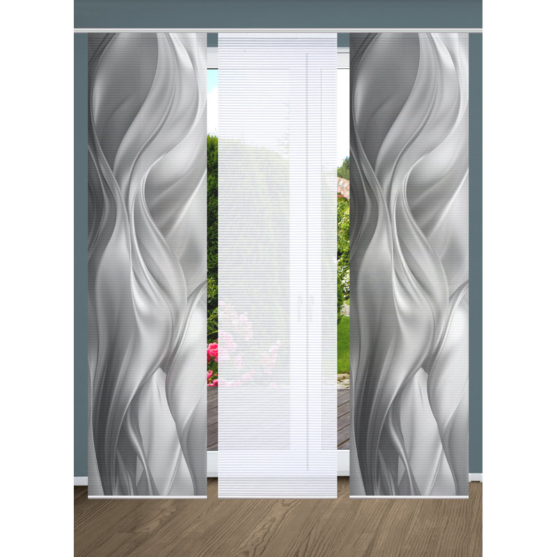 Semi Sheer Sliding Panel, in Grey