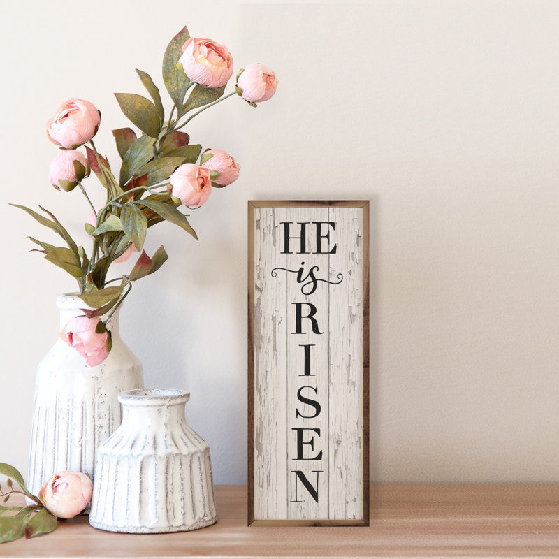«He Is Risen Whitewash», L 4 po x H 12 po