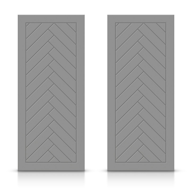 Portes de placard coulissantes à panneaux, 48 po x 80 po, Gris clair