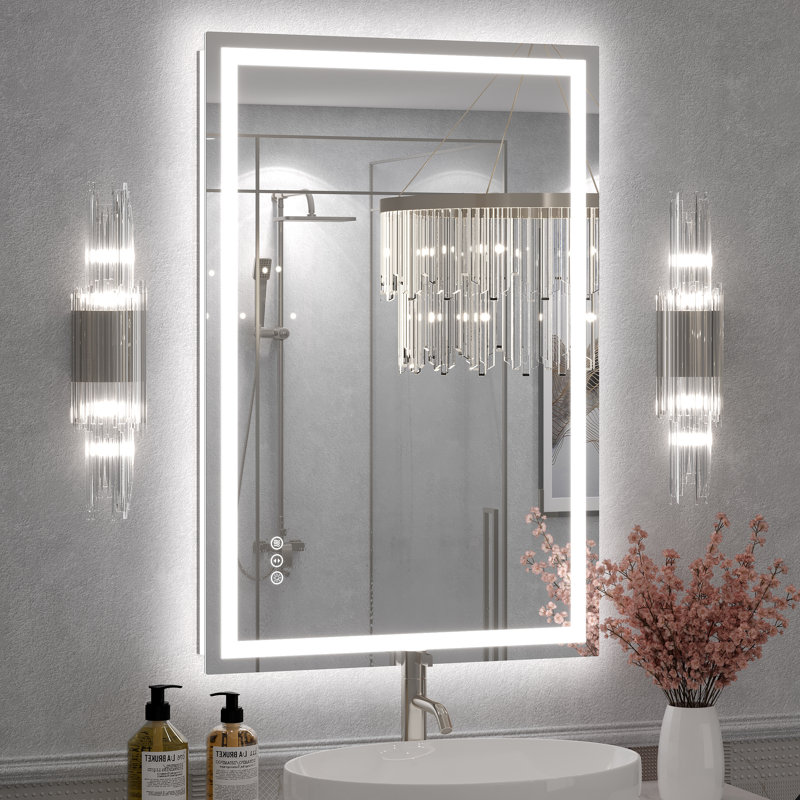 Miroir de salle de bain Molly Framelss, 36 po x 24 po, Transparent