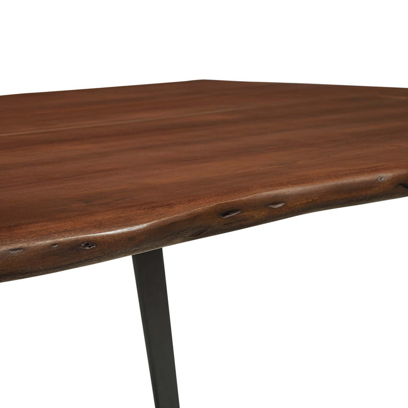 Sable Edge 60" Acacia Wood Rectangular Dining Table with Metal U-Legs