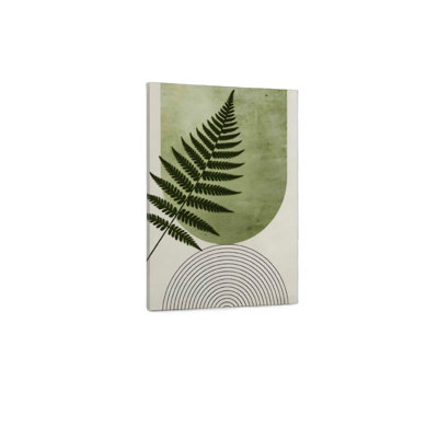 Sage Green Boho Fern Leaf Wall Art Botanical Canvas Print for Bathroom Living Room Bedroom Home Office Decor 24"x 32"