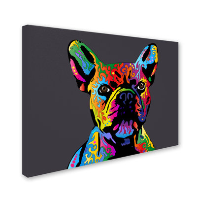 « french bouledogue », impression sur toile tendue