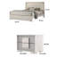 Ensemble de chambre pour grand lit, blanc délavé, gris pierre, ensemble 2 pièces avec table de chevet-131006985