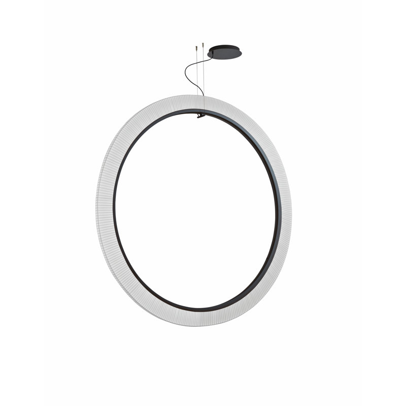 Roda 1 - Light Brown LED Single Pendant, White Ribbon