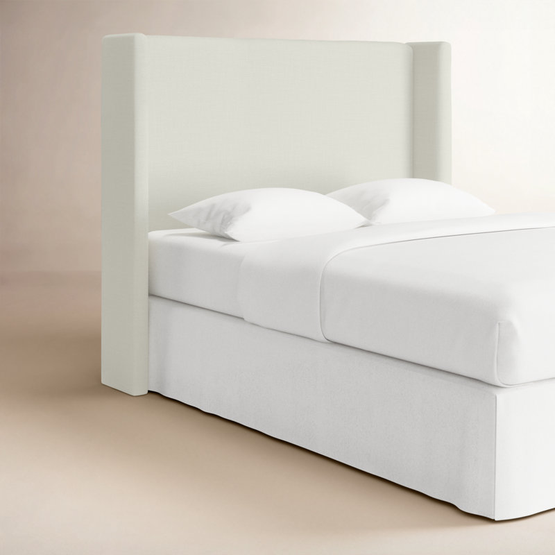 Tilly Upholstered Headboard, Queen, Zuma White Textured Linen