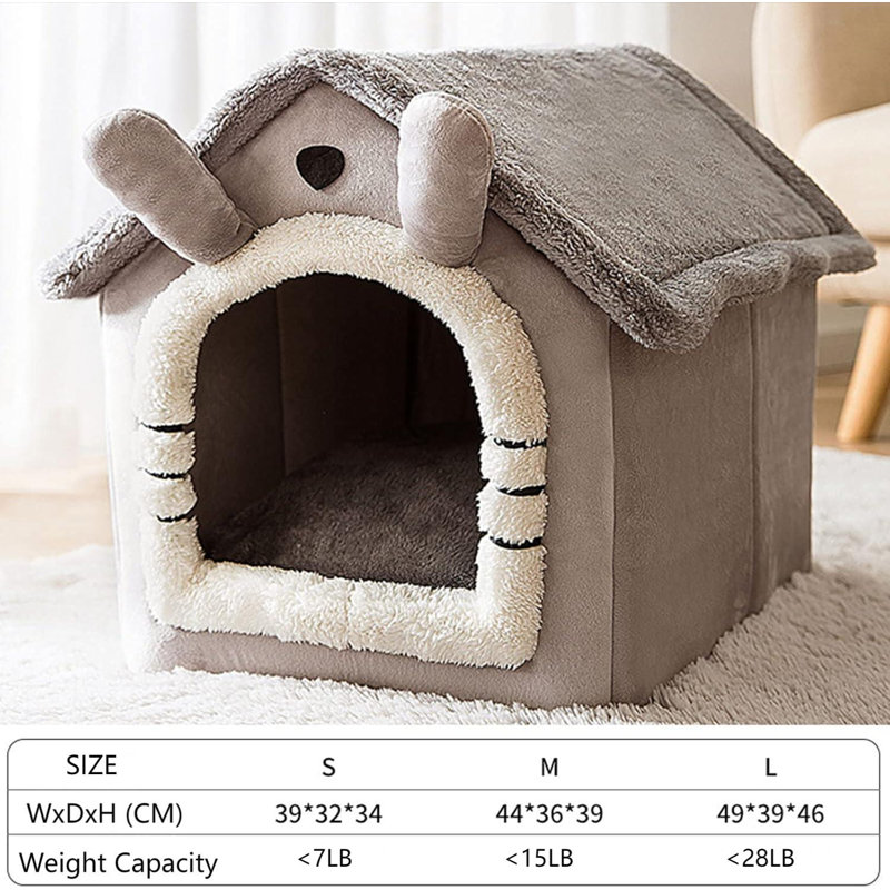 Cozy Pet House Tent Bed with Removable and Washable Cushion, Large  Size 19.29" L x 15.35" W
