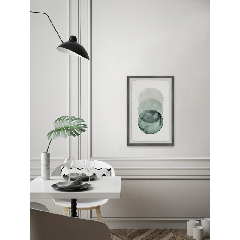 «Ombre Green Circles», reproduction encadrée, H 30 po x l 20 po x P 1,5 po